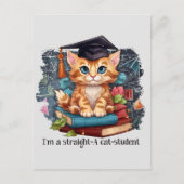 Ik ben een echte kattenstudent briefkaart (Voorkant)