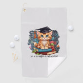 Ik ben een echte kattenstudent golfhanddoek (Insitu)