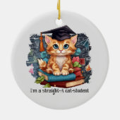 Ik ben een echte kattenstudent keramisch ornament (Achterkant)