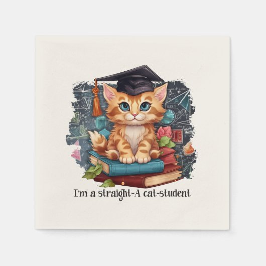 Ik ben een echte kattenstudent servet (Voorkant)