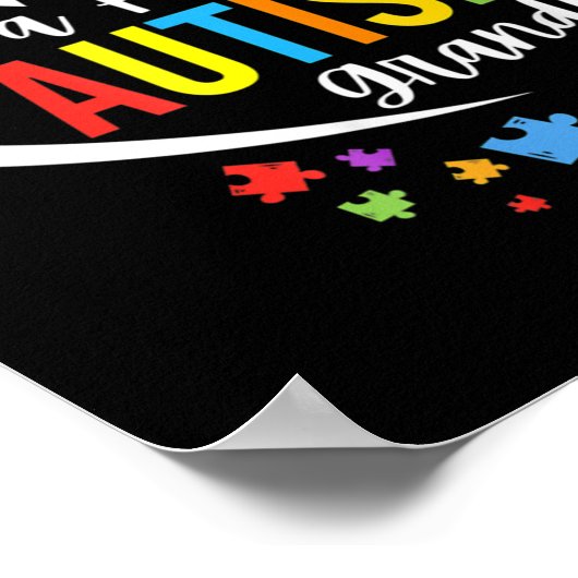 Ik ben een echte oma Love Heart Autism Awareness P Poster (Hoek)