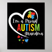 Ik ben een echte oma Love Heart Autism Awareness P Poster (Voorkant)