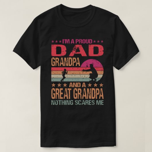 Ik ben een echte vader, opa en een grote opa. t-shirt (Design voorkant)