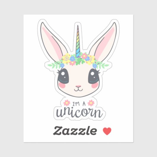 Ik ben een eenhoorn Contour Sticker (Vel)