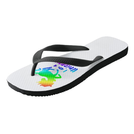 Ik ben een eenhoorn - Magisch regenboogontwerp Teenslippers (Schuin)