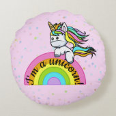 Ik ben een eenhoorn - rond kussen (Achterkant)
