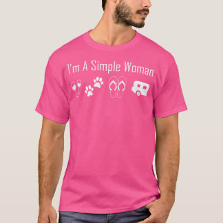 Ik ben een eenvoudige vrouw die dol is op Wine Fli T-shirt