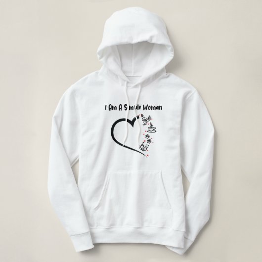 Ik ben een eenvoudige vrouw kip koffie honden flip hoodie (Design voorkant)
