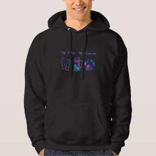 Ik ben een eenvoudige vrouw-liefdesbommer en -hond hoodie