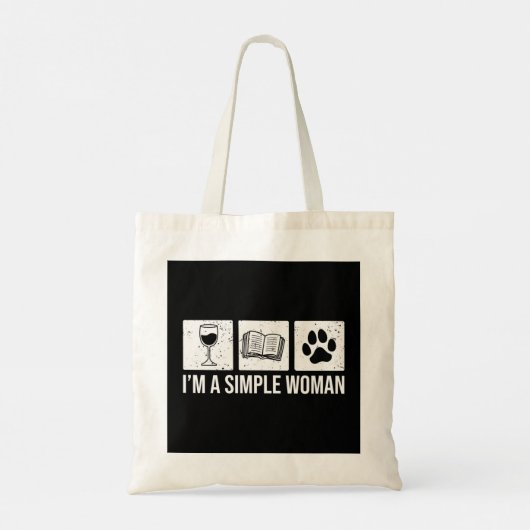 Ik ben een eenvoudige wijnbank en honden, leest Lo Tote Bag (Achterkant)