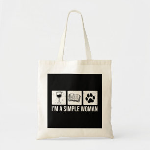 Ik ben een eenvoudige wijnbank en honden, leest Lo Tote Bag