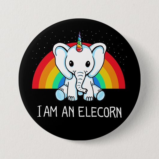 Ik ben een Elecorn Ronde Button 7,6 Cm (Voorkant)