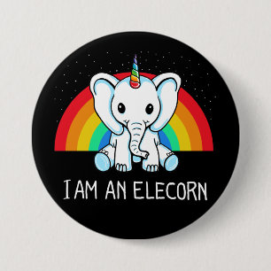 Ik ben een Elecorn Ronde Button 7,6 Cm