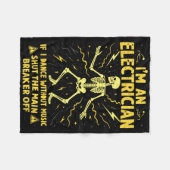 Ik ben een elektricien als ik dans zonder muziek fleece deken (Voorkant (Horizontaal))