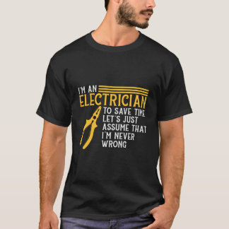 Ik ben een elektricien elektricien Lineman Grap T-shirt