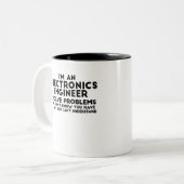 Ik ben een elektronicaingenieur die problemen oplo tweekleurige koffiemok (Voorkant links)