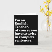 Ik Ben Een Engelse Leraar Funny Terug Naar School Kaart (Gele Bloem)