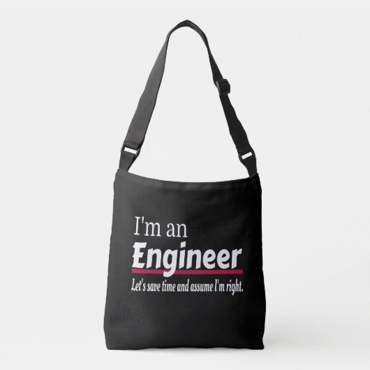 Ik ben een ENGINEER Funny Novelty Crossbody Tas (Voorkant)