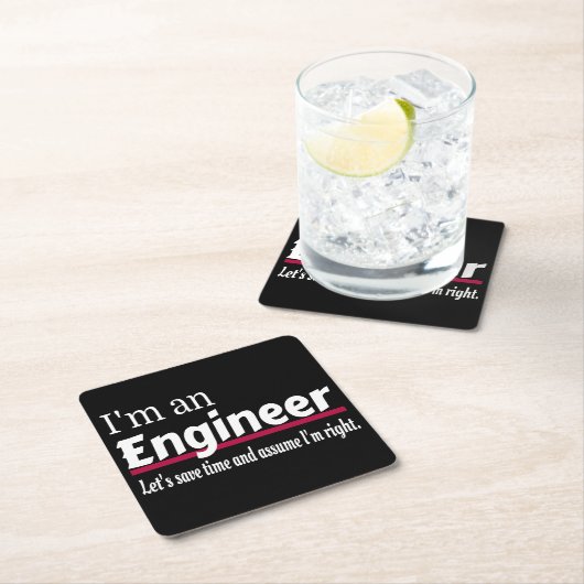 Ik ben een ENGINEER Funny Novelty Kartonnen Onderzetters (Insitu)