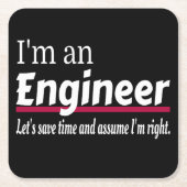 Ik ben een ENGINEER Funny Novelty Kartonnen Onderzetters (Voorkant)