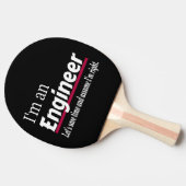 Ik ben een ENGINEER Funny Novelty Tafeltennisbatje (Zijkant)