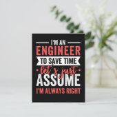 Ik ben een ENGINEER, om tijd te besparen, laten we Save The Date (Staand voorkant)