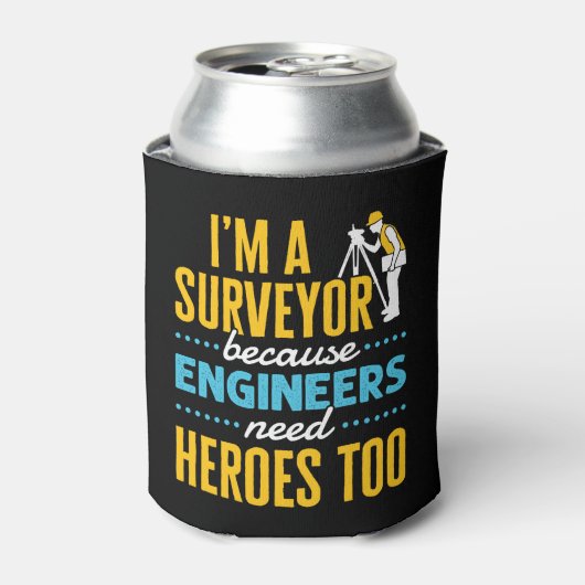 Ik ben een enquête omdat ingenieurs ook helden nod blikjeskoeler (Blikje Voorkant)