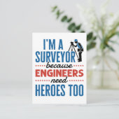 Ik ben een enquête omdat ingenieurs ook helden nod briefkaart (Staand voorkant)