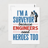 Ik ben een enquête omdat ingenieurs ook helden nod briefkaart (Voorkant / Achterkant)