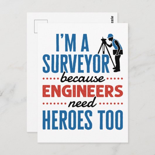 Ik ben een enquête omdat ingenieurs ook helden nod briefkaart (Voorkant / Achterkant)