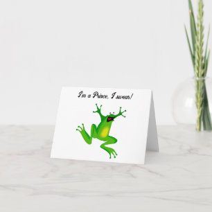 Ik ben een Fairy Tale Prince Funny Green Frog Cart Kaart