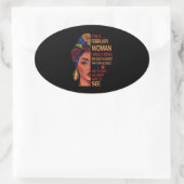 Ik ben een februari-vrouw ovale sticker (Tas)