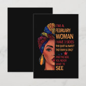 Ik ben een februari-vrouw RSVP kaartje (Voorkant / Achterkant)