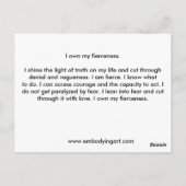 Ik ben een felle bevestiging briefkaart (Achterkant)