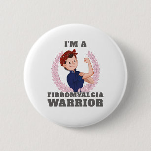 Ik ben een Fibromyalgia Warrior FM Awareness Gift Ronde Button 5,7 Cm