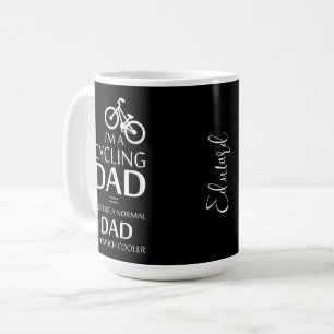 Ik ben een fietsende vader gewoon leuk zwart wit a koffiemok