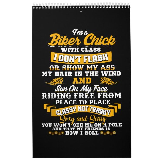 Ik ben een fietser-kaartje voor motorfietsen. kalender (Hoes)