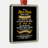 Ik ben een fietser-kaartje voor motorfietsen. metalen ornament (Rechts)