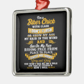 Ik ben een fietser-kaartje voor motorfietsen. metalen ornament (Links)