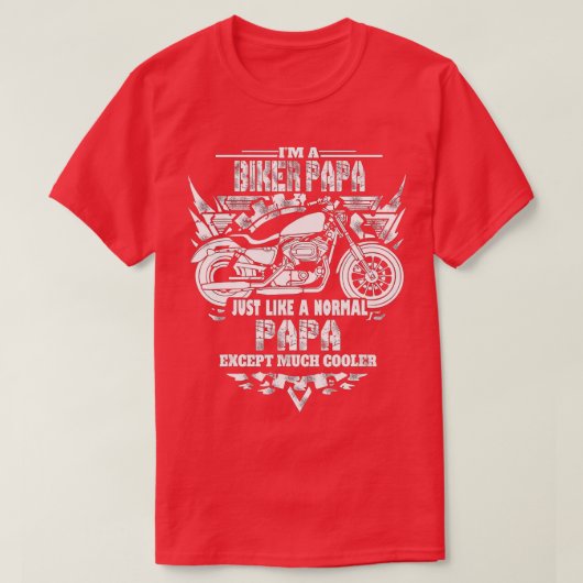 Ik ben een fietser papa - Motorcycle Rider T-shirt (Design voorkant)