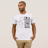 Ik ben een fietser, we stoppen niet als we moe zij t-shirt (Voorkant volledig)