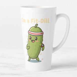 Ik ben een Fit-Dill! Grappig Fitheid Augurk Puns O Latte Mok