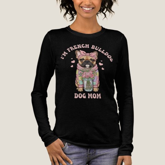 Ik ben een Franse Bulldog Moeder Tri-Blend Shirt (Voorkant)
