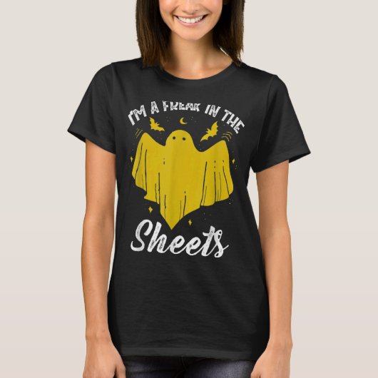 Ik ben een freak in de Sheets Halloween Spooky Sea T-shirt (Voorkant)