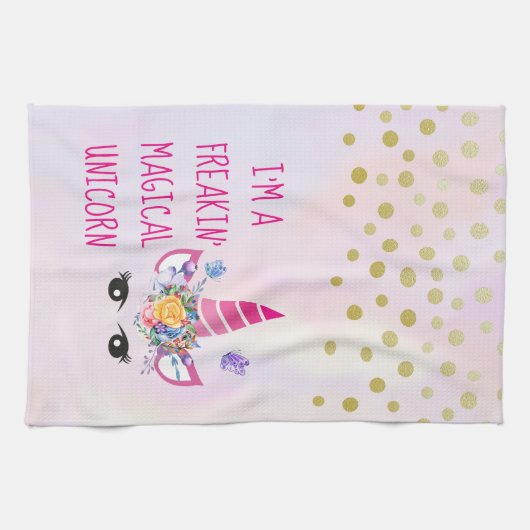 Ik ben een Freakin Magical Unicorn Funny Theedoek (Horizontaal)