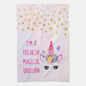 Ik ben een Freakin Magical Unicorn Funny Theedoek (Verticaal)