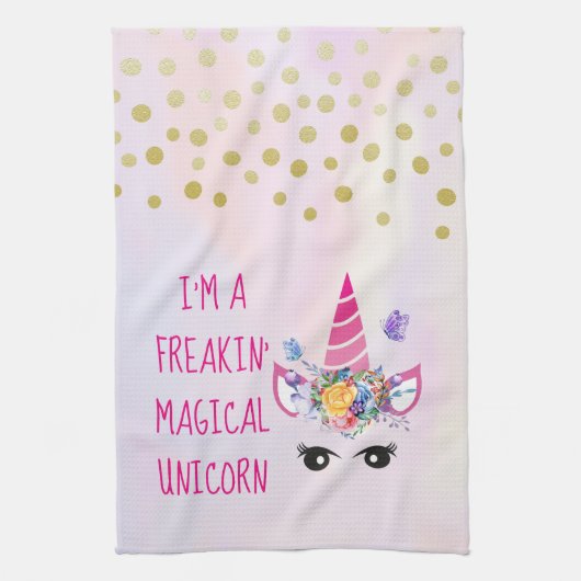 Ik ben een Freakin Magical Unicorn Funny Theedoek (Verticaal)
