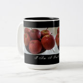 Ik ben een fruitliefhebber - appelbeker tweekleurige koffiemok (Voorkant links)
