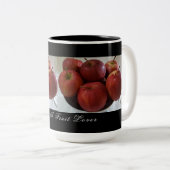 Ik ben een fruitliefhebber - appelbeker tweekleurige koffiemok (Voorkant rechts)