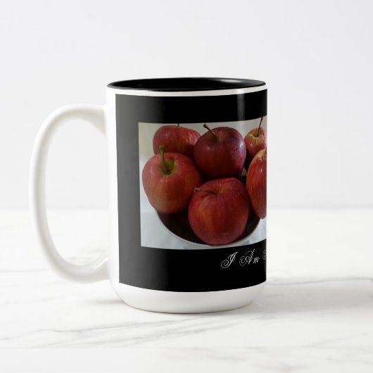 Ik ben een fruitliefhebber - appelbeker tweekleurige koffiemok (Links)